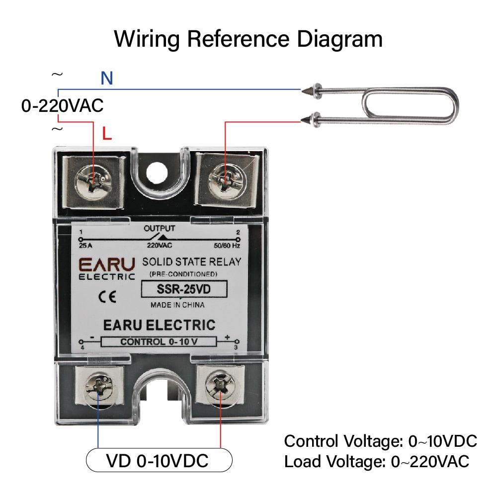 SSR-10VD SSR-40VD SSR 25A 80A 100A Single Phase Solid State Relay Voltage Regulator Module Input 0-10V Output 220VAC Radiator.