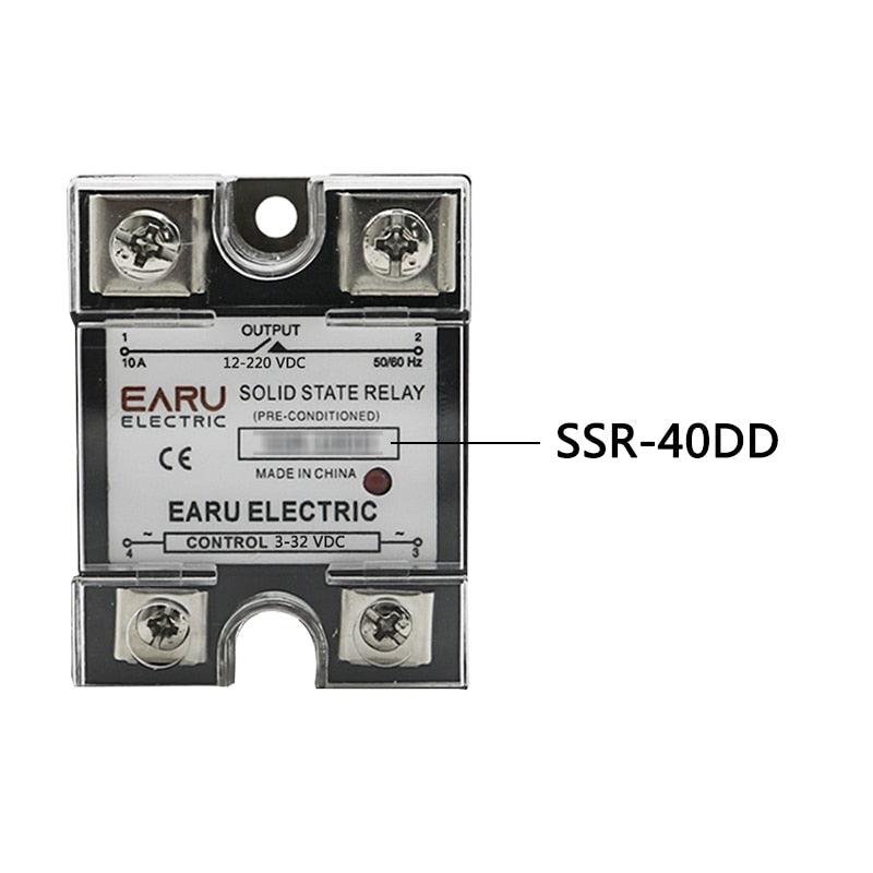 SSR-25DD SSR-40DD SSR 10A 60A 100A Single Phase Solid State Relay Module DC 3-32V Input DC 12-220V Output Voltage Transformer.