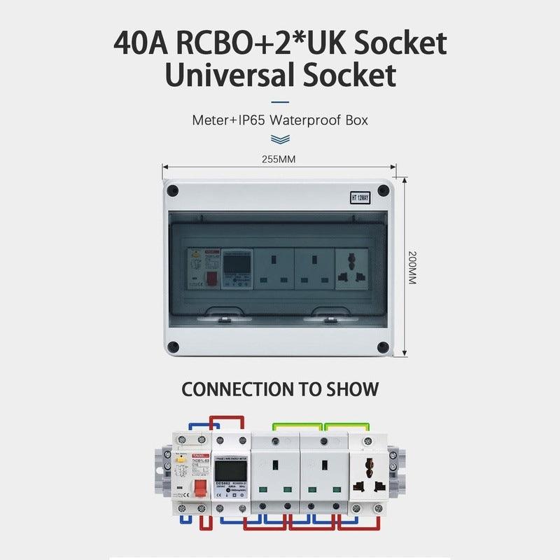 TAIXI- Outdoor Waterproof Socket Electrical Distribution Box|  EU AU UK IT FR Universal Socket optional.
