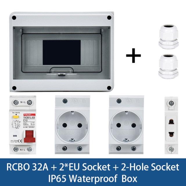 TAIXI- Outdoor Waterproof Socket Electrical Distribution Box|  EU AU UK IT FR Universal Socket optional.