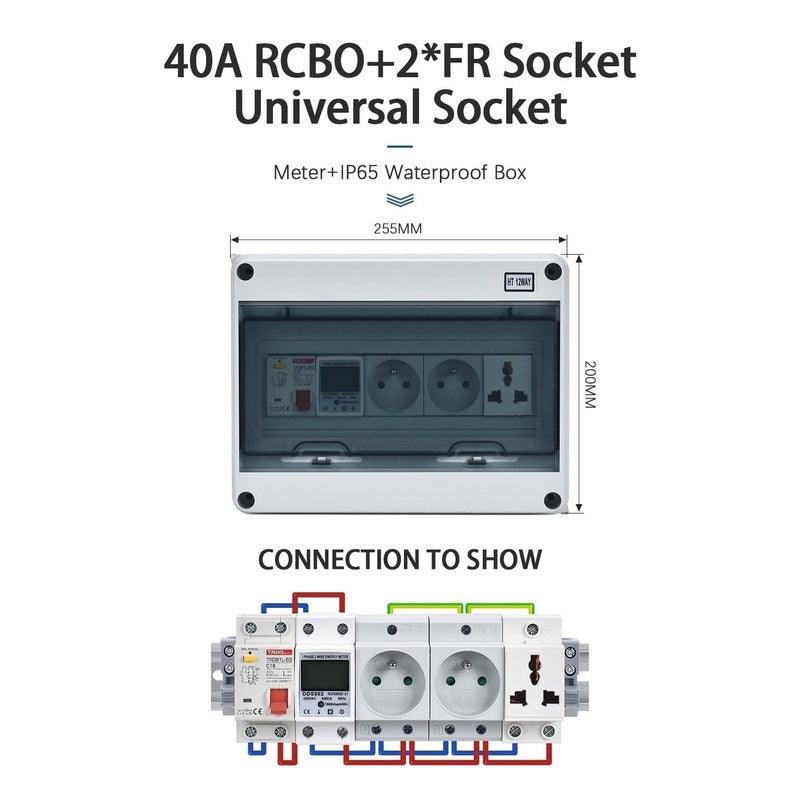 TAIXI- Outdoor Waterproof Socket Electrical Distribution Box|  EU AU UK IT FR Universal Socket optional.