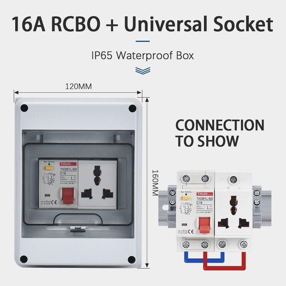 TAIXI- Outdoor Waterproof Socket Electrical Distribution Box|  EU AU UK IT FR Universal Socket optional.