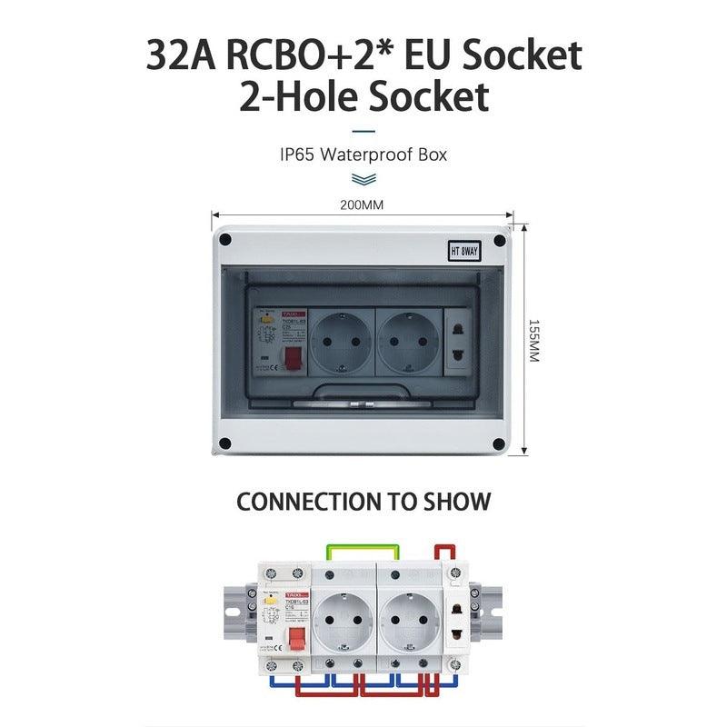 TAIXI- Outdoor Waterproof Socket Electrical Distribution Box|  EU AU UK IT FR Universal Socket optional.