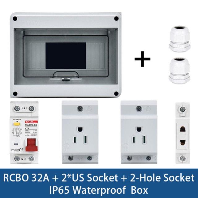 TAIXI- Outdoor Waterproof Socket Electrical Distribution Box|  EU AU UK IT FR Universal Socket optional.