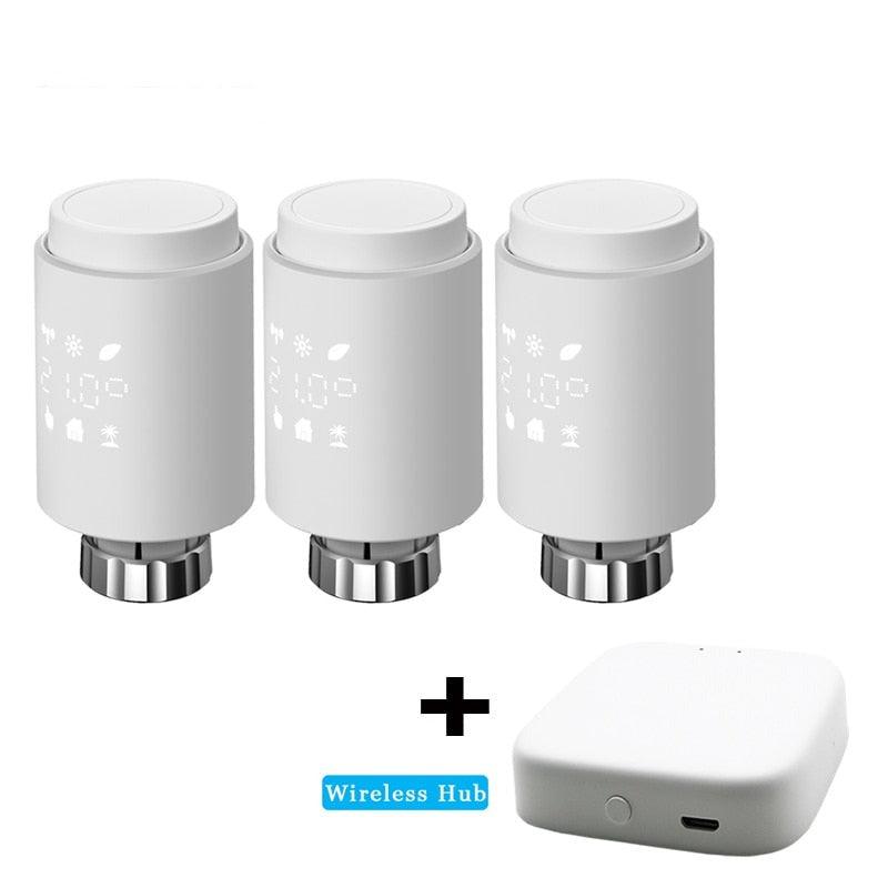 Tuya Smart ZigBee Radiator Actuator TRV Programmable Thermostatic Radiator Valve App Remote Temperature Controller Support Alexa.