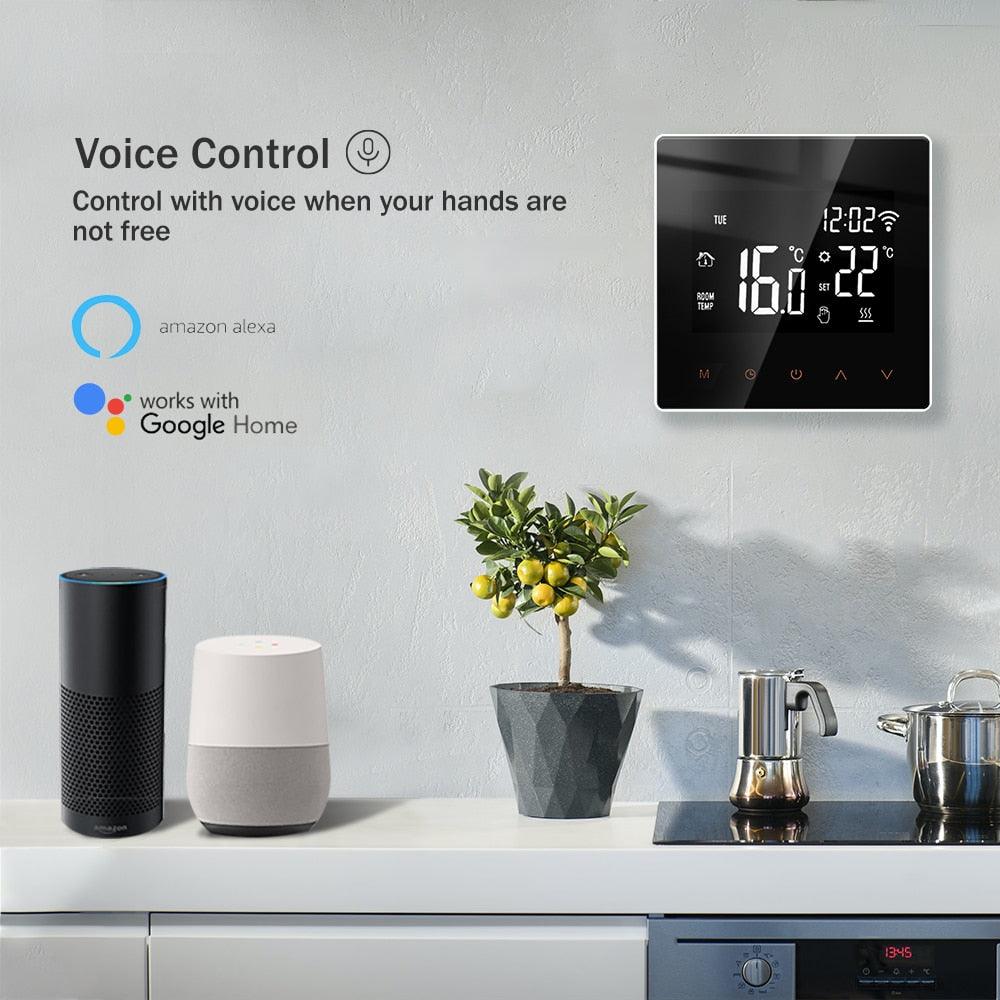 Tuya WiFi Smart Thermostat Electric Floor Heating TRV Water Gas Boiler Temperature Voice Remote Controller for Google Home Alexa.