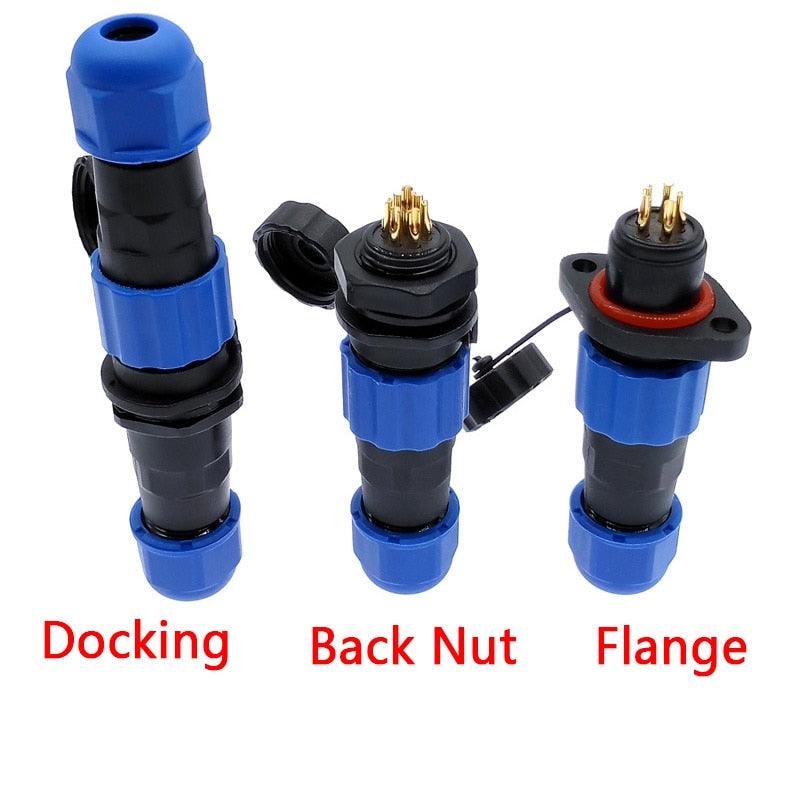 Waterproof connector IP68 SP13 2 Pin 3pin 4pin 5pin 6pin 7pin cable connectors Plug and socket.