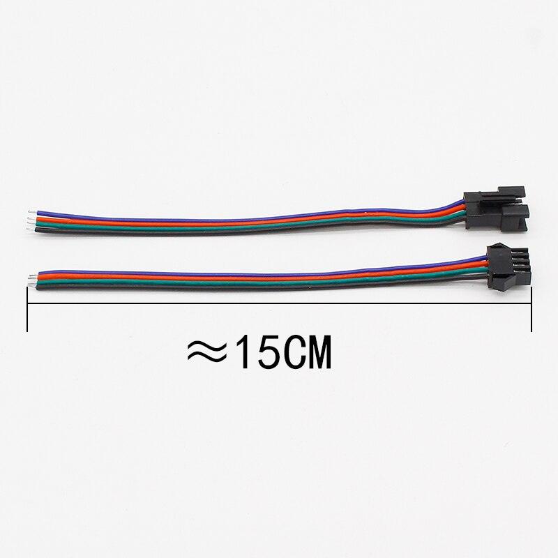 wholesale 10 pairs 4pin JST Connector Male Female Cable for SMD 5050/3528 RGB color LED Strip Wire WS2801 LPD8806 RGB LED Strip.