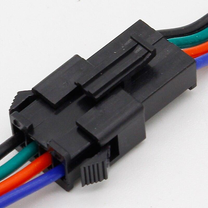 wholesale 10 pairs 4pin JST Connector Male Female Cable for SMD 5050/3528 RGB color LED Strip Wire WS2801 LPD8806 RGB LED Strip.
