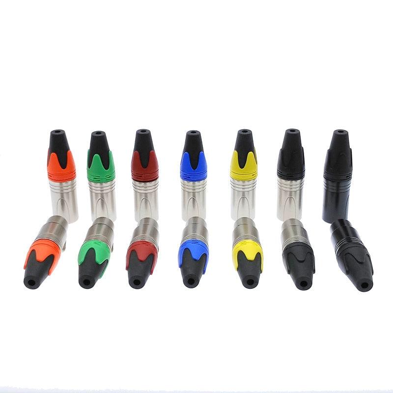XLR connector audio microphone plug 3pin speaker connector male &amp; female color DIY mic connector.