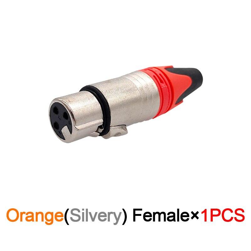 XLR connector audio microphone plug 3pin speaker connector male &amp; female color DIY mic connector.