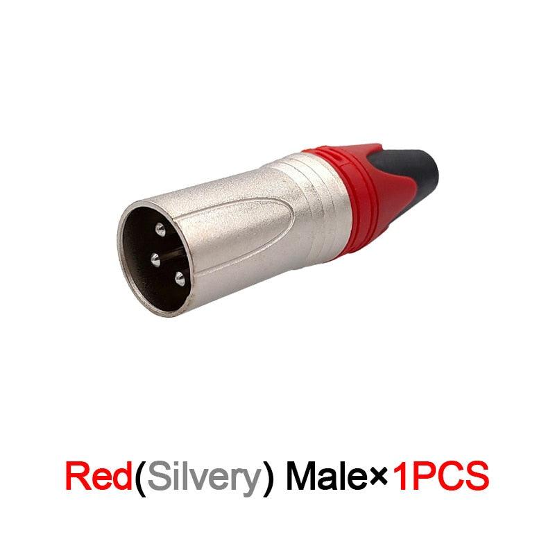 XLR connector audio microphone plug 3pin speaker connector male &amp; female color DIY mic connector.