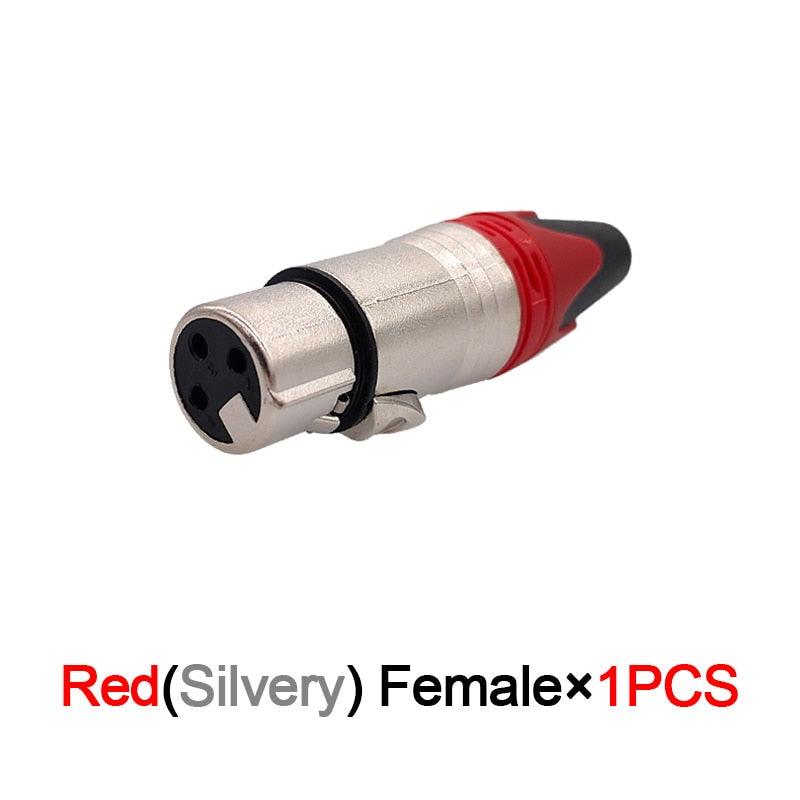 XLR connector audio microphone plug 3pin speaker connector male &amp; female color DIY mic connector.