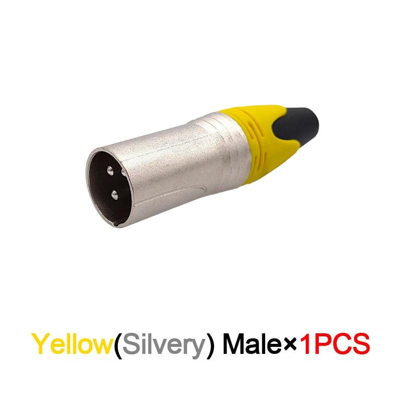 XLR connector audio microphone plug 3pin speaker connector male &amp; female color DIY mic connector.