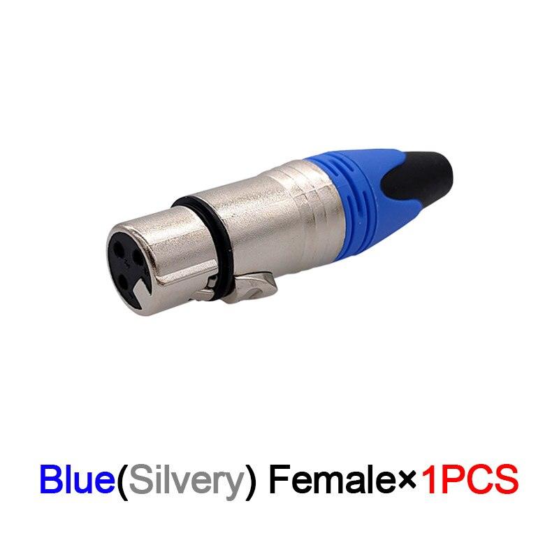 XLR connector audio microphone plug 3pin speaker connector male &amp; female color DIY mic connector.